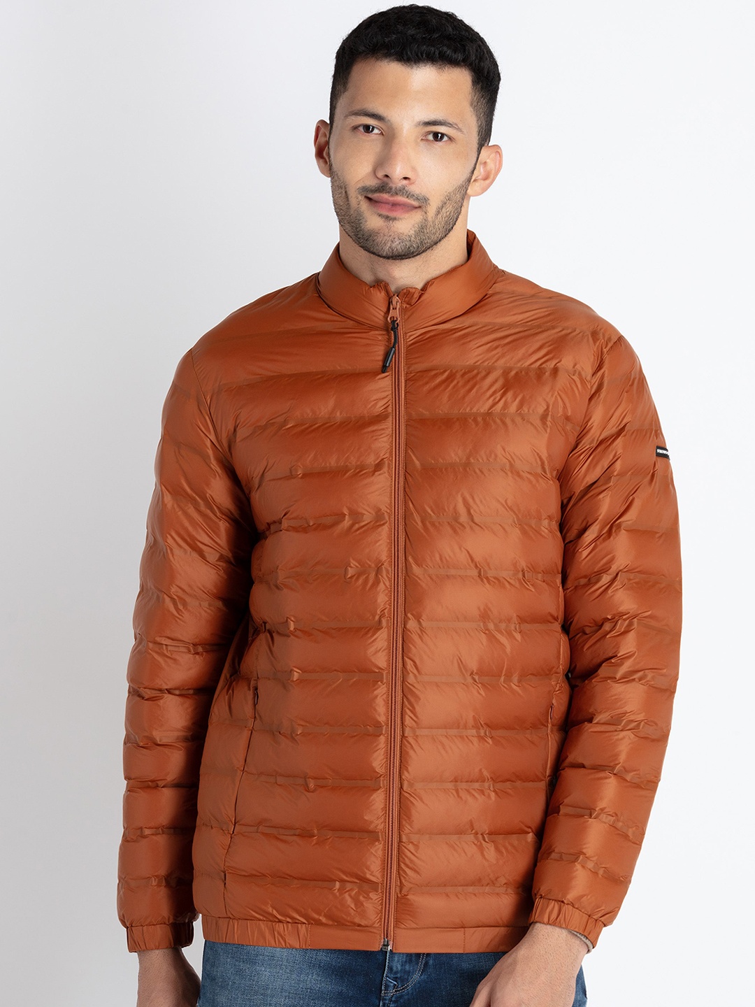 

Status Quo Stand Collar Puffer Jacket, Brown