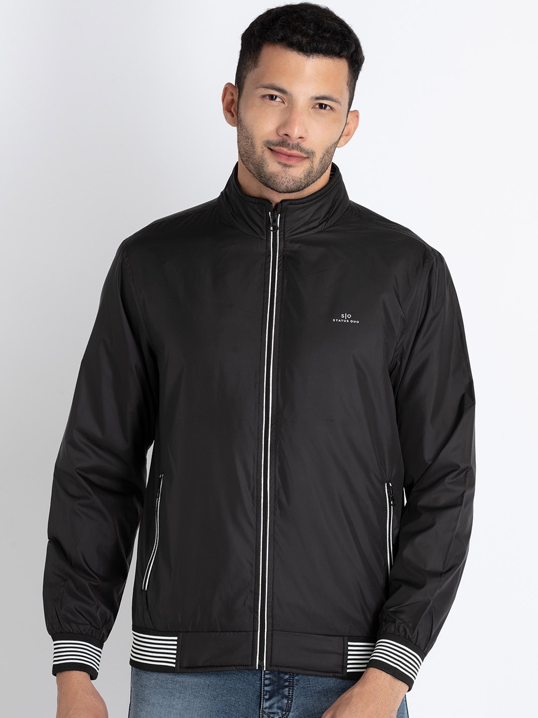 

Status Quo Lightweight Bomber Jacket, Black