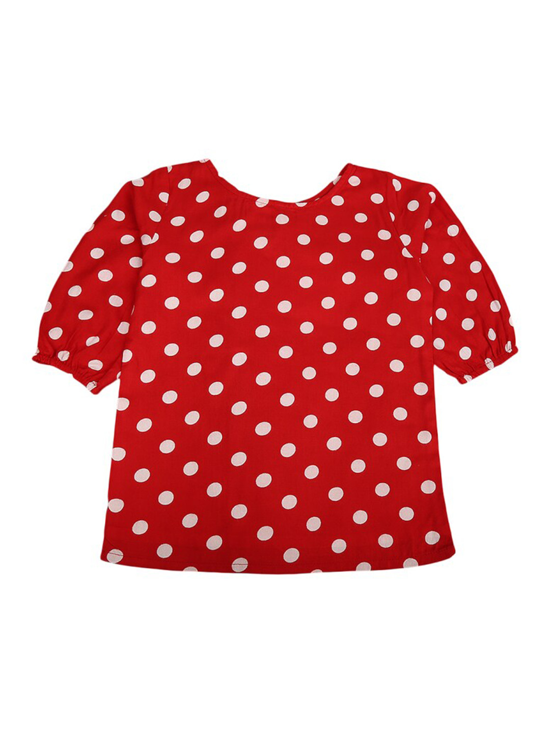 

V-Mart Polka Dot Printed Cotton Top, Red