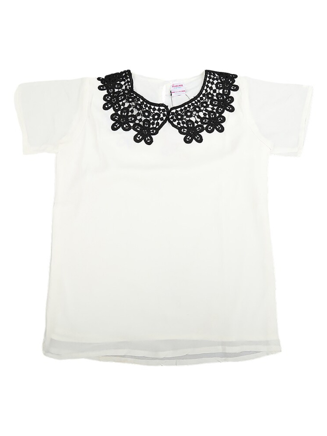 

V-Mart Girls Peter Pan Collar Cotton Top, White