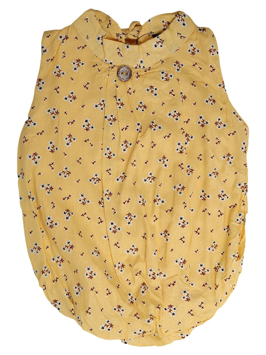 

V-Mart Girls Floral Print Cinched Waist Top, Yellow