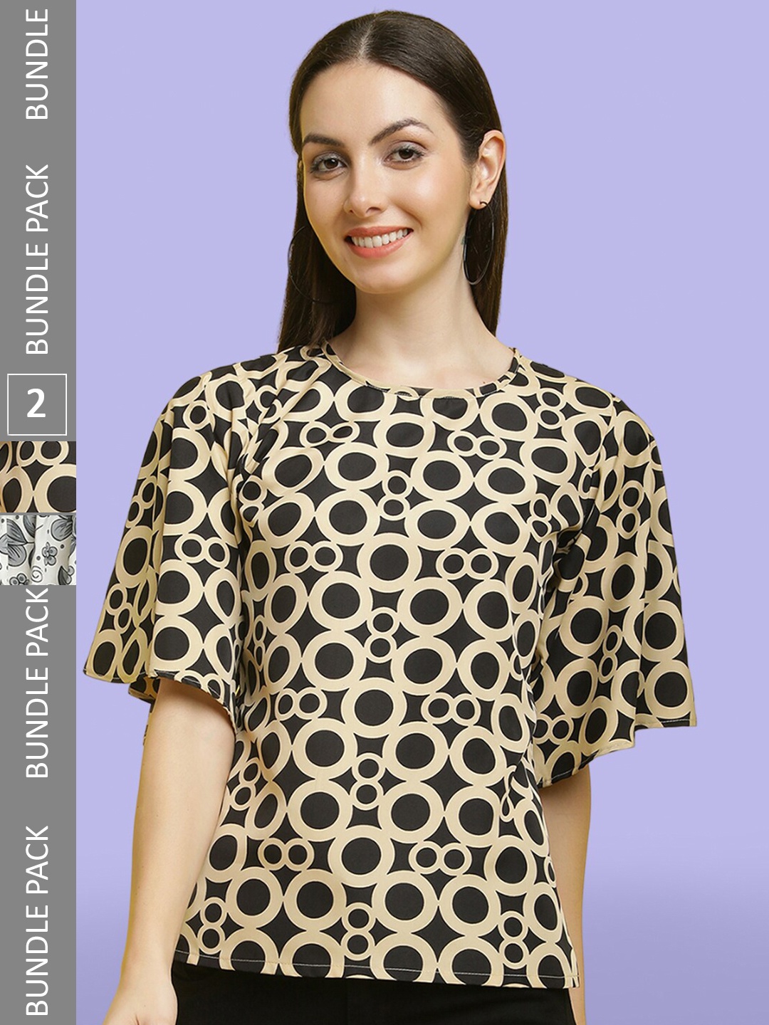 

Poshyaa Multicoloured Print Crepe Top, Multi