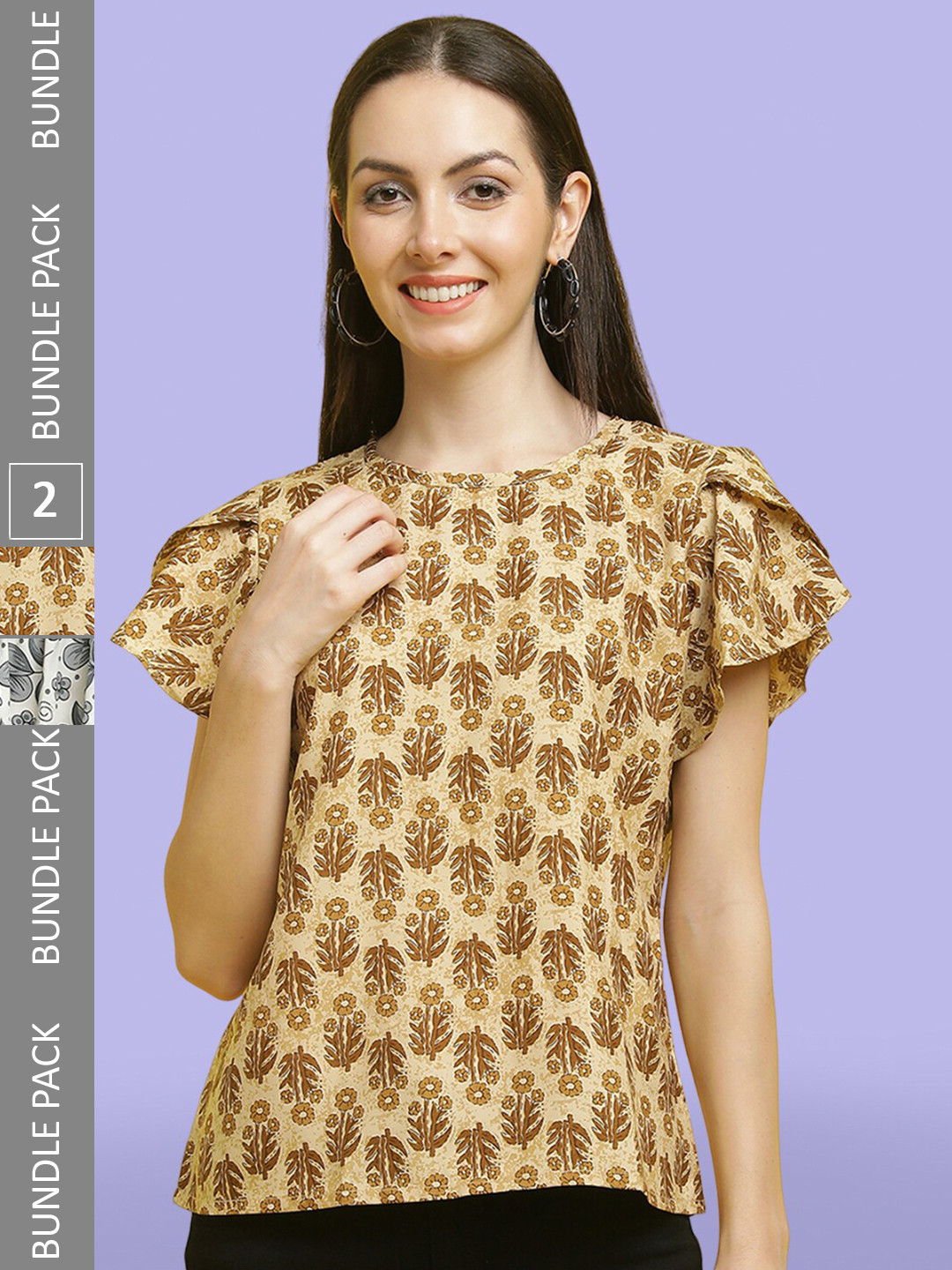 

Poshyaa Multicoloured Print Crepe Top, Multi
