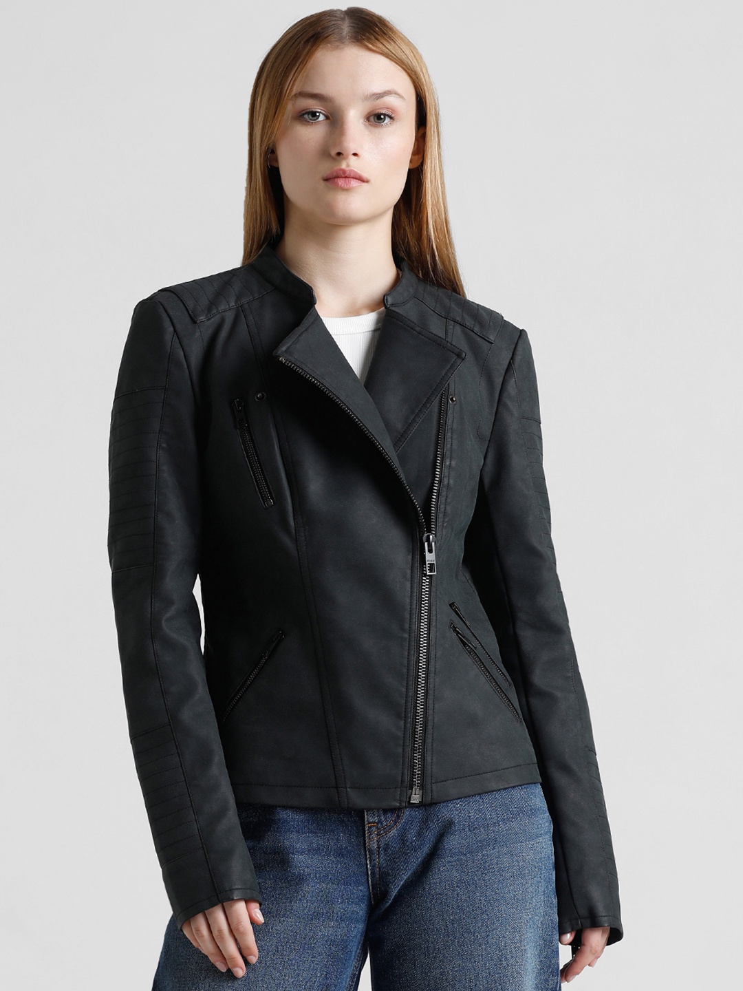 

ONLY Stand Collar Bomber Jacket, Black
