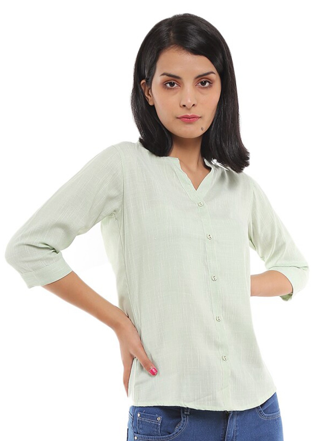 

V-Mart Women Green Opaque Casual Shirt
