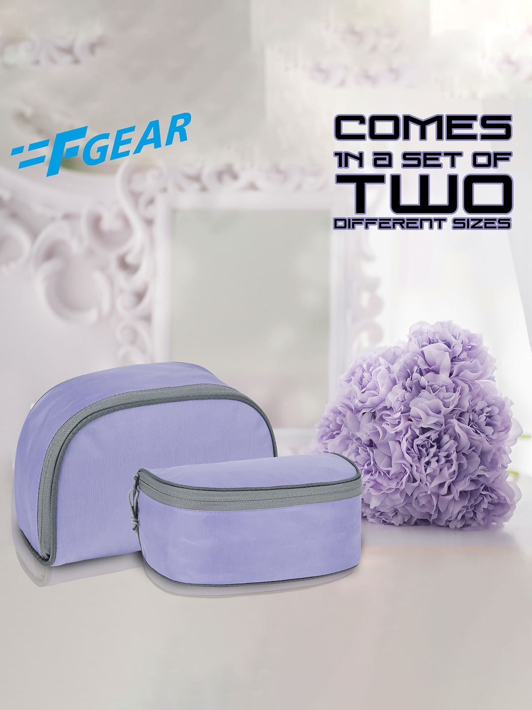 

F Gear Unisex Set Of 2 Waterproof Travel Pouch, Lavender