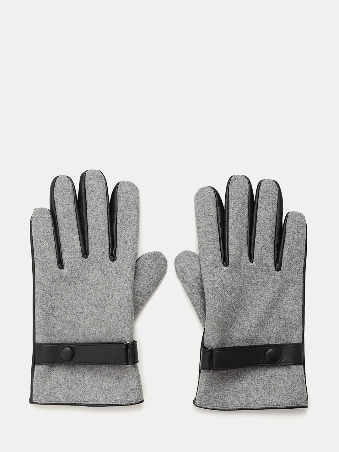 

Jack & Jones Mens Buttoned Hand Gloves, Grey