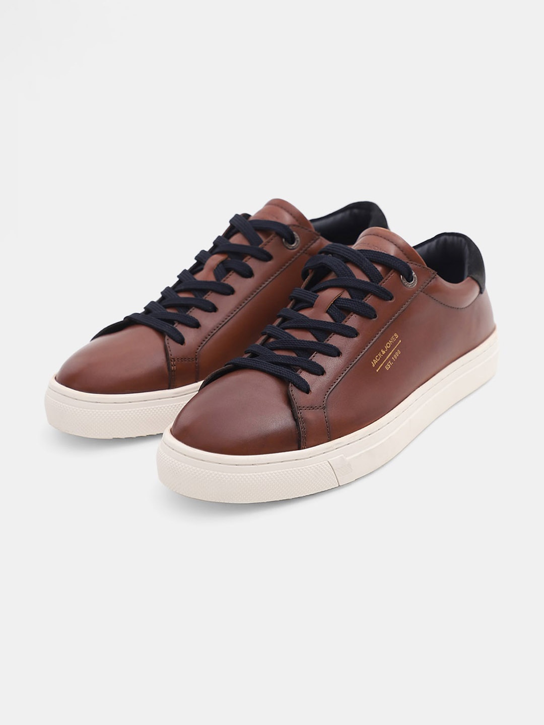 

Jack & Jones Men Leather Comfort Insole Sneakers, Brown