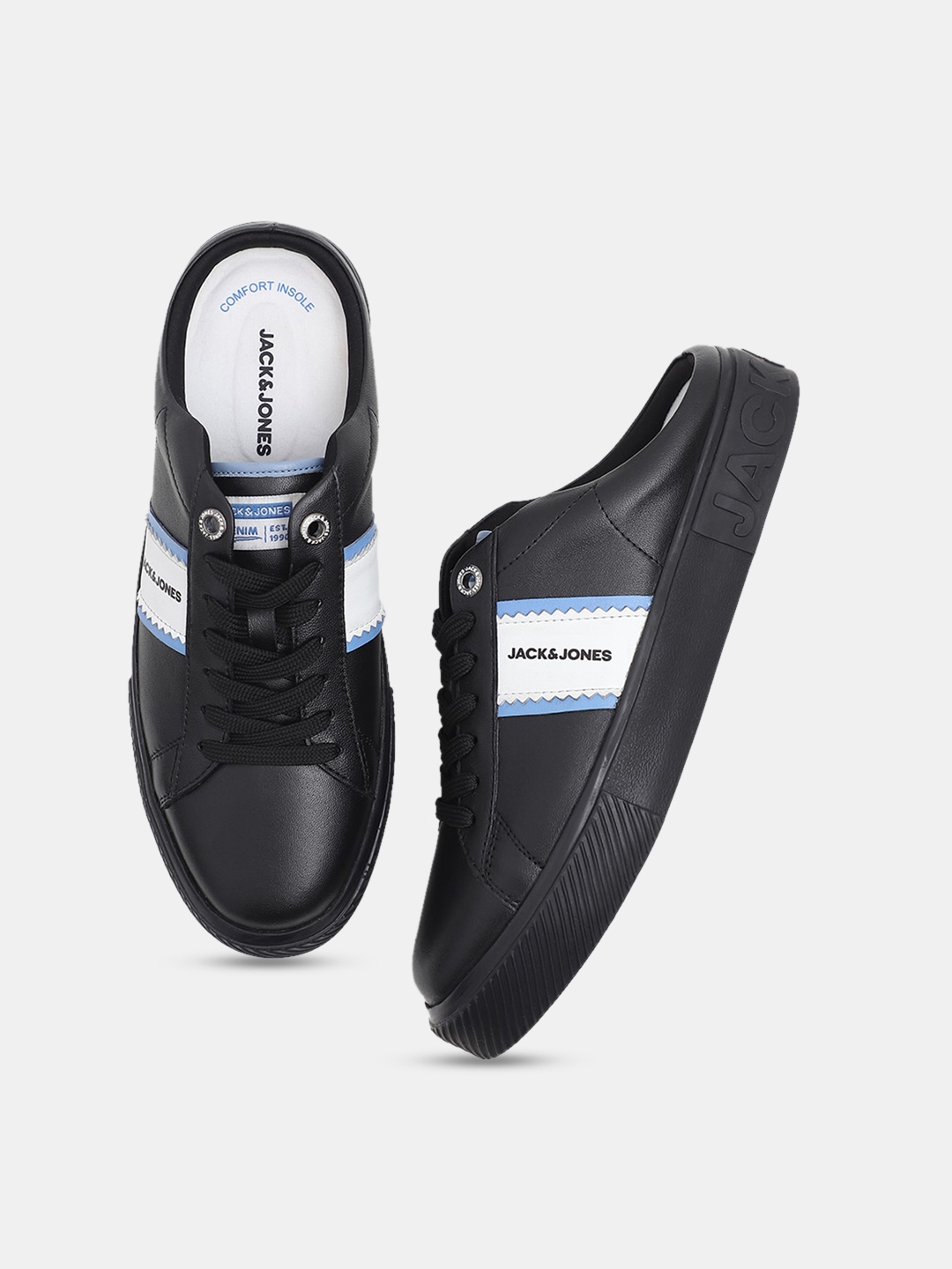 

Jack & Jones Men Leather Comfort Insole Sneakers, Black