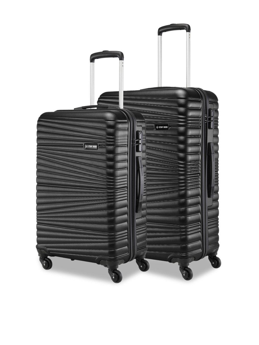 

Stony Brook by Nasher Miles Set Of 2 Textured Hard Side Trolley Bag - 50 Liters, Black