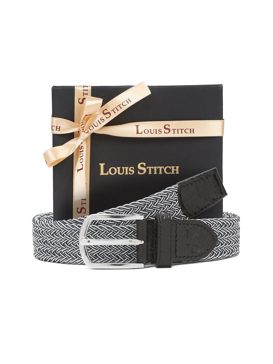 

LOUIS STITCH Men Premium Leather Casual Belt, White