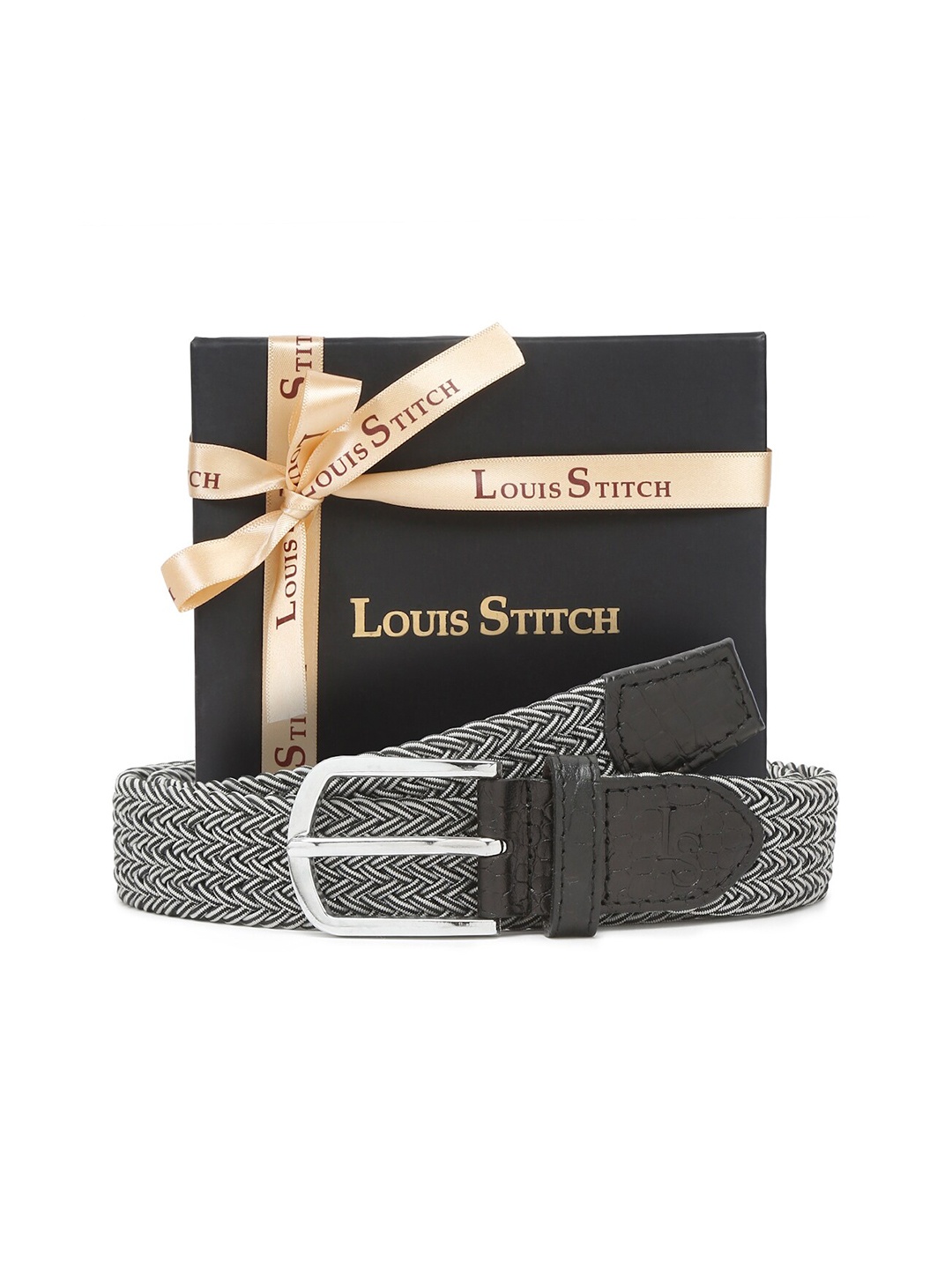 

LOUIS STITCH Men Premium Leather Casual Belt, Black