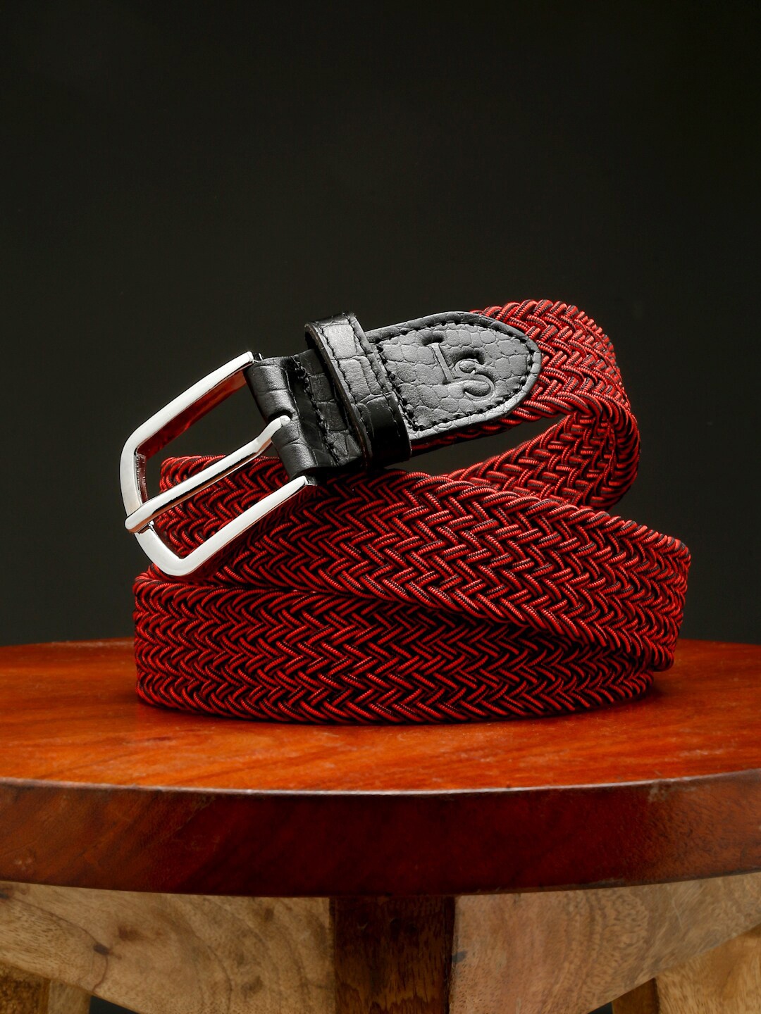 

LOUIS STITCH Men Premium Leather Casual Belt, Red