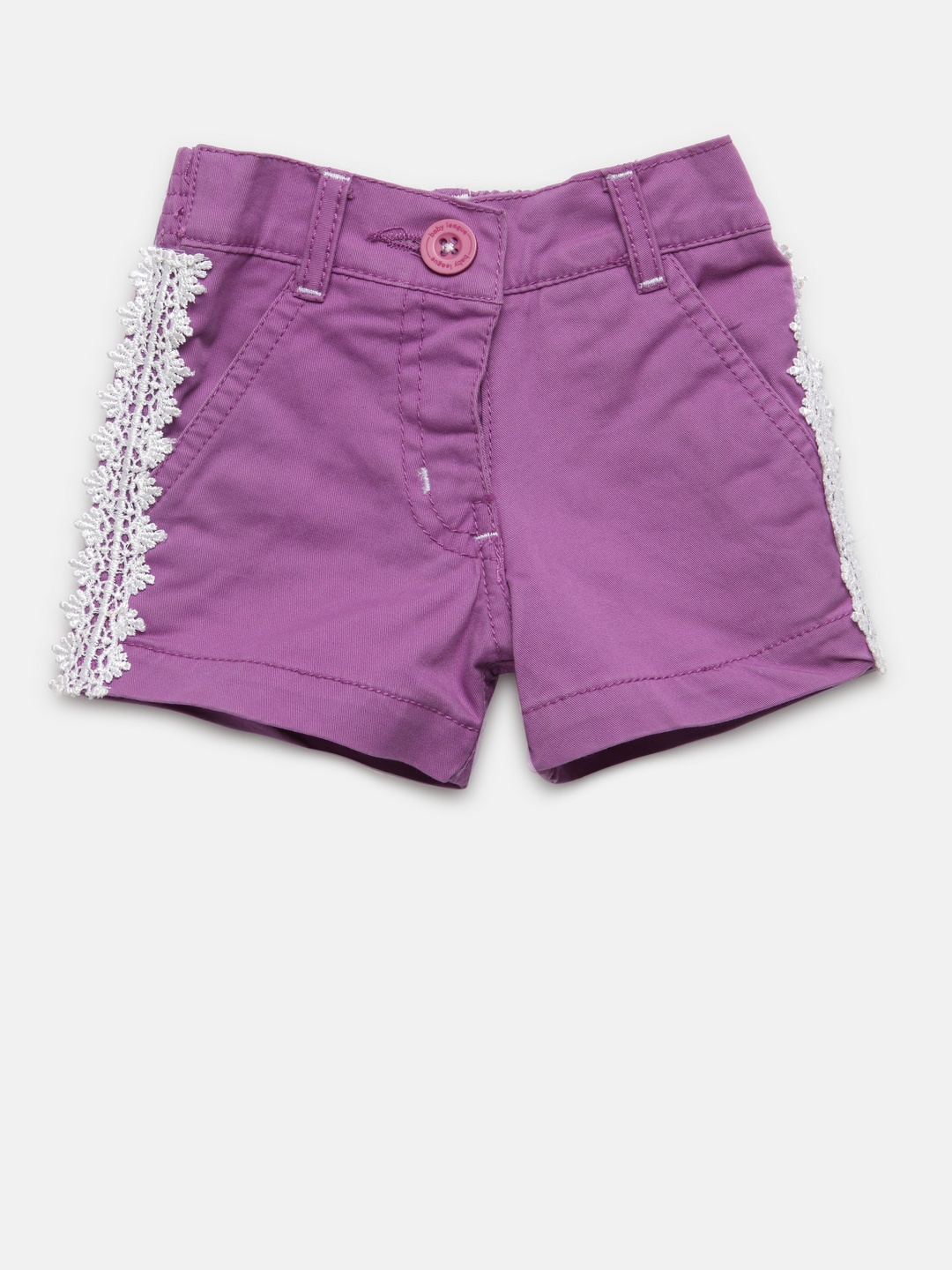 

612 league Girls Purple Solid Shorts