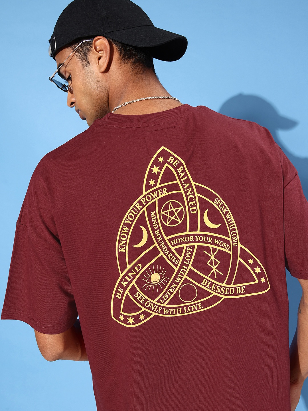 

Stormborn Men Printed Pure Cotton Oversized Drop-Shoulder T-shirt, Maroon