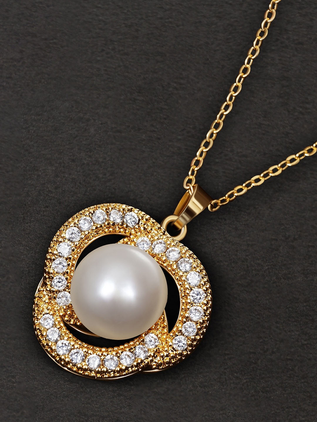 

anore Gold-Plated Pendent Necklace