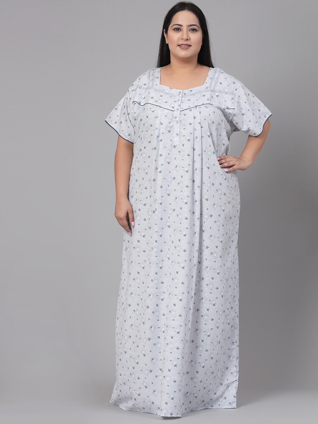 

Sweet Dreams Floral Printed Maxi Nightdress, Grey