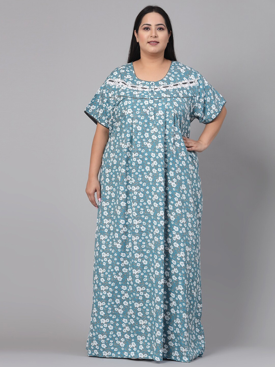 

Sweet Dreams Floral Printed Maxi Nightdress, Blue