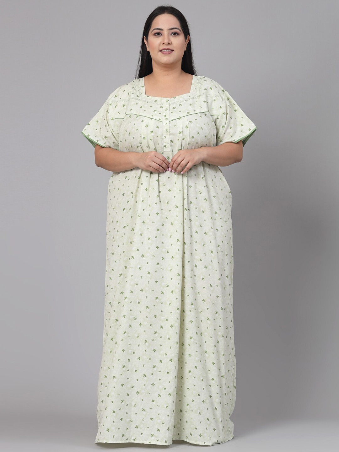 

Sweet Dreams Floral Printed Maxi Nightdress, Lime green