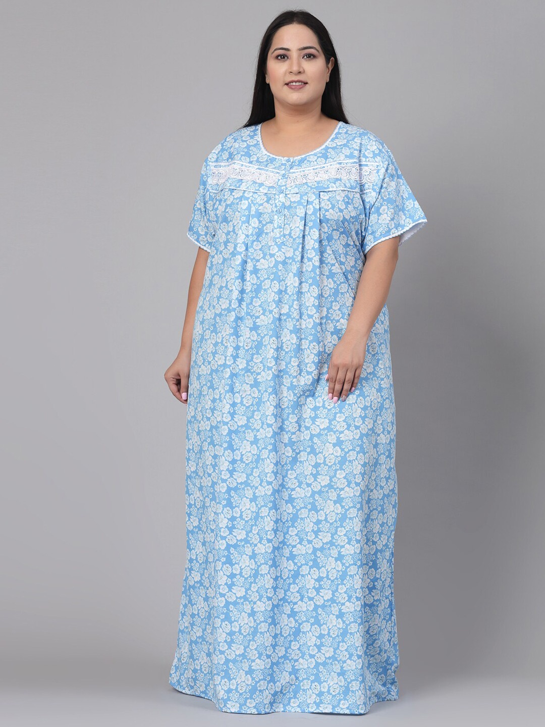 

Sweet Dreams Floral Printed Maxi Nightdress, Blue