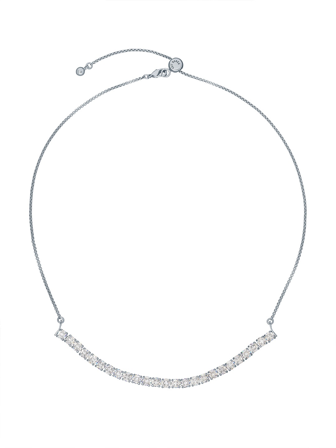 

Ted Baker Silver-Plated & White Brass Artificial Stones Necklace