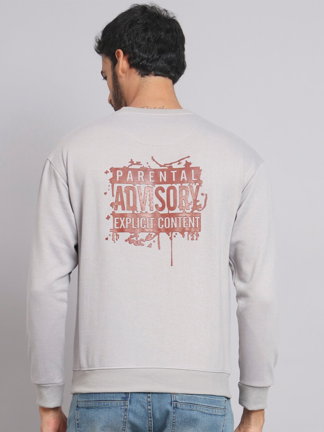 

Obaan Men Printed Pullover Sweatshirt, Grey