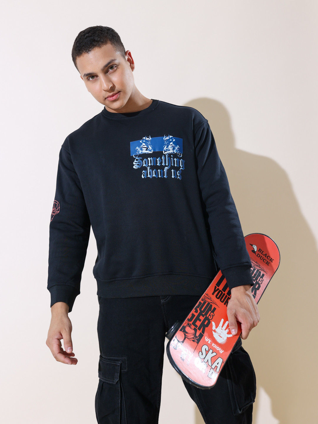 

UNRL Graphic Printed Sweatshirt, Black