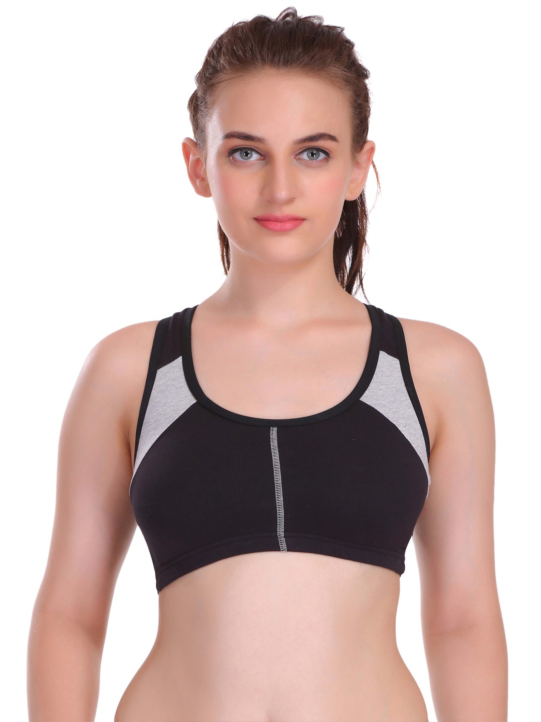 

Eve's Beauty Colourblocked Full Coverage Bra With All Day Comfort, Black