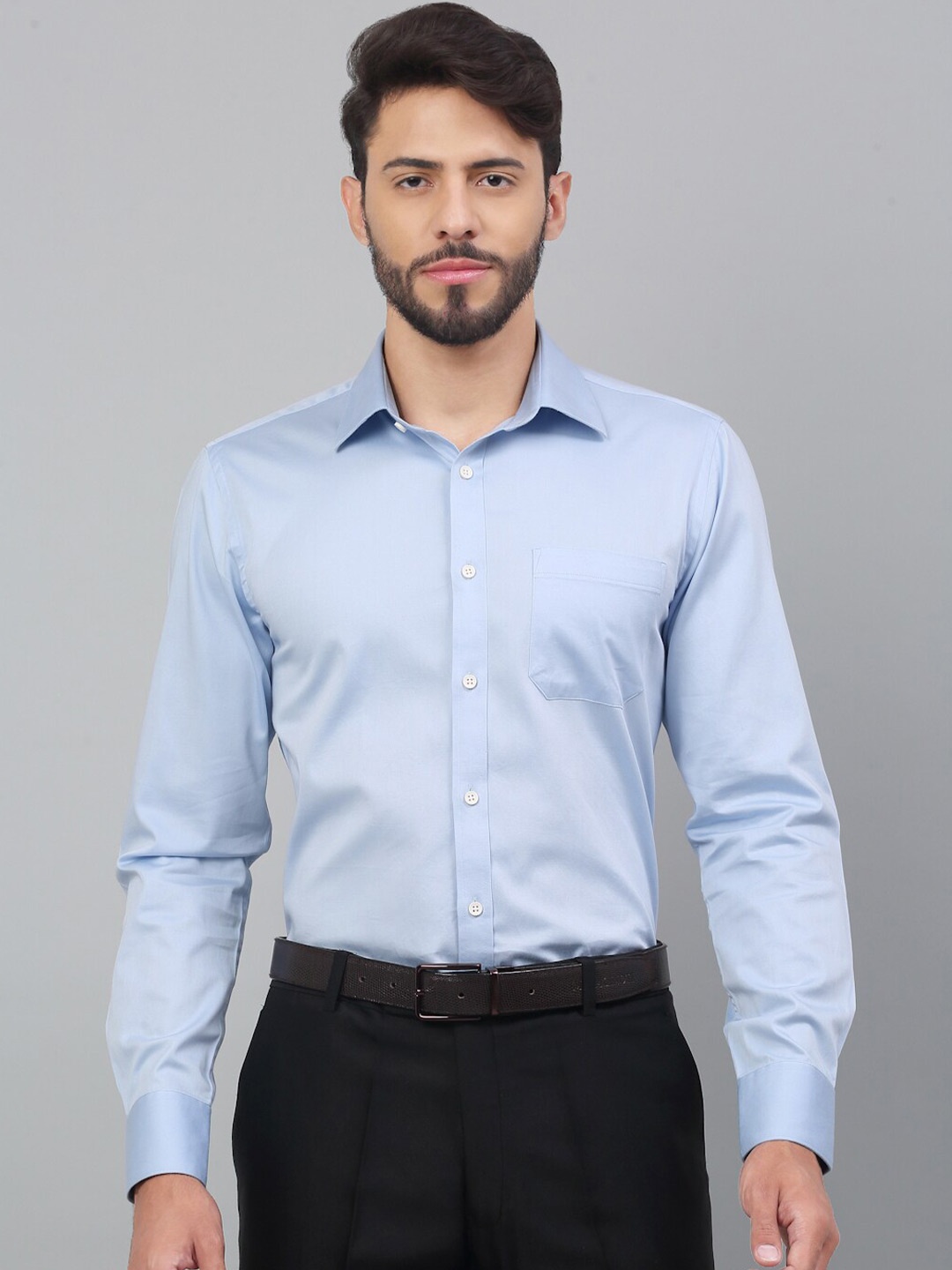 

LOUIS STITCH Comfort Regular Fit Pure Cotton Formal Shirt, Blue