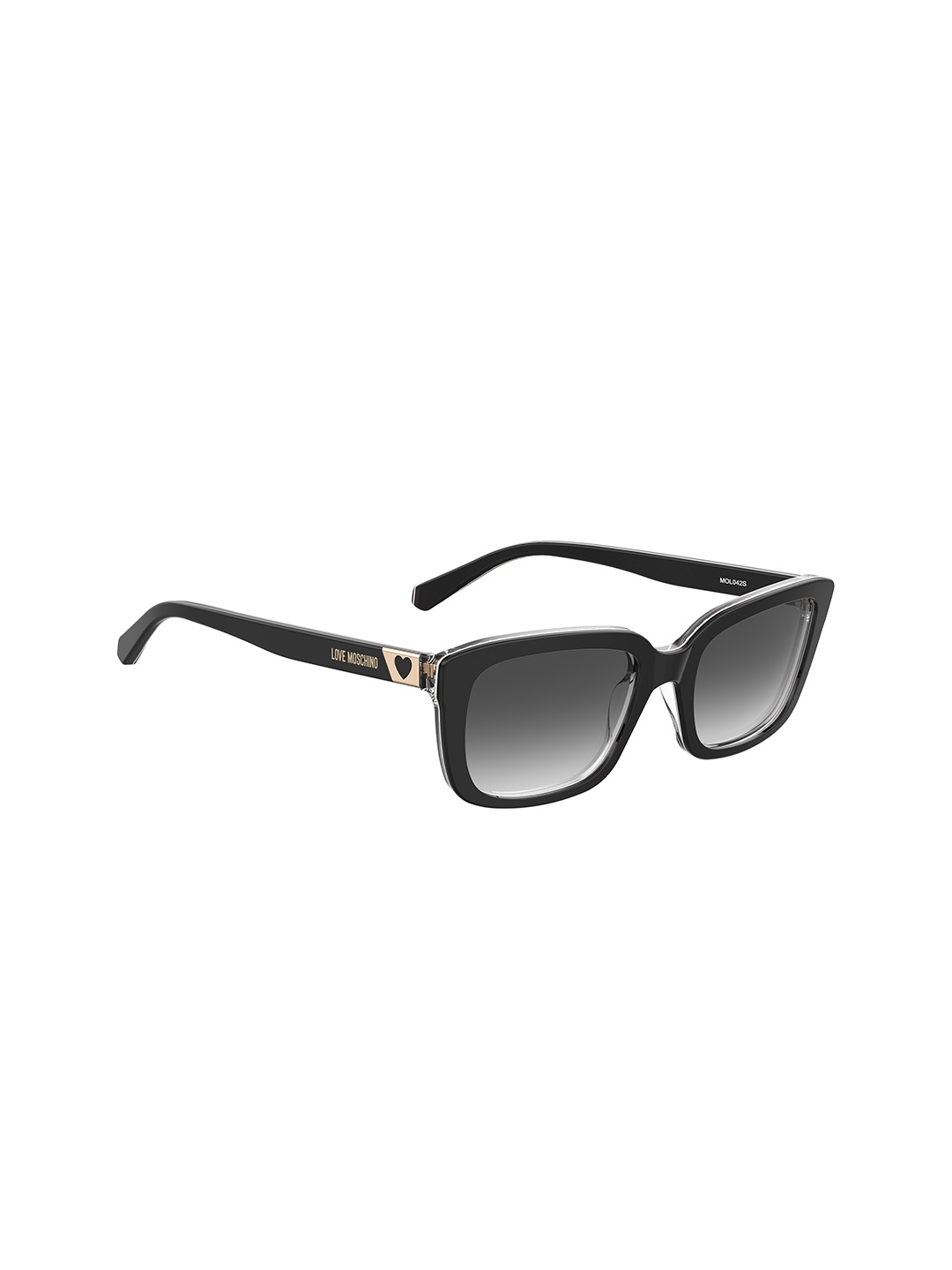 

MOSCHINO LOVE Women Grey Lens & Black Square Sunglasses with UV Protected Lens