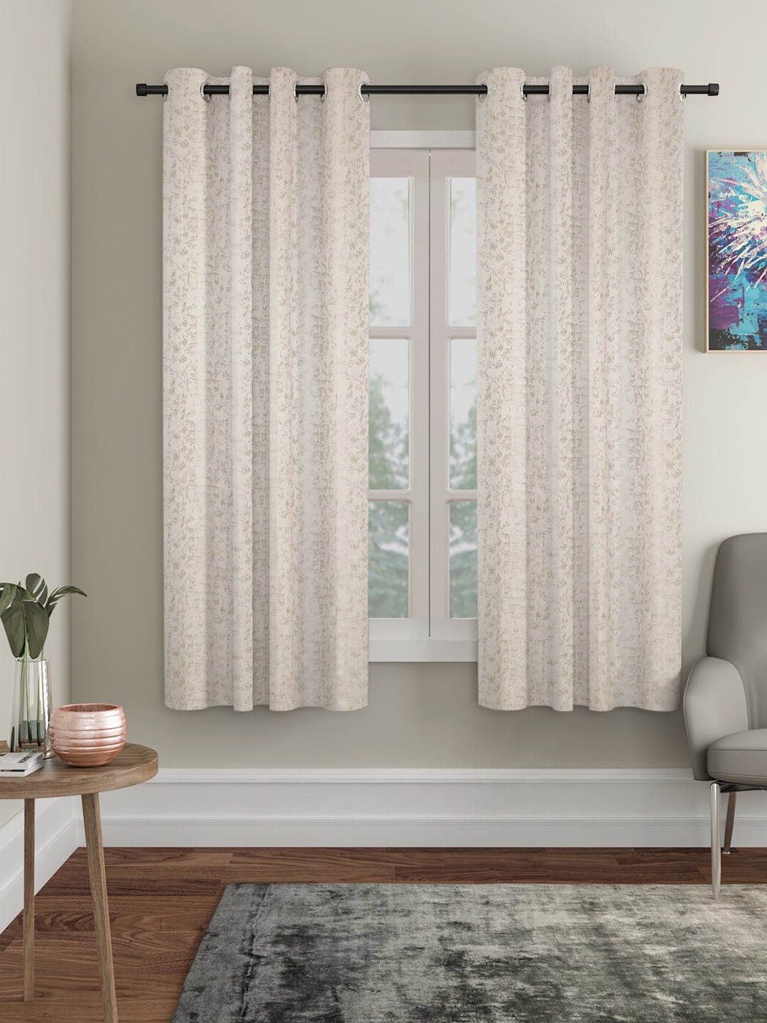 

SOKNACK Cream-Coloured 2-Pieces Black Out Window Curtains