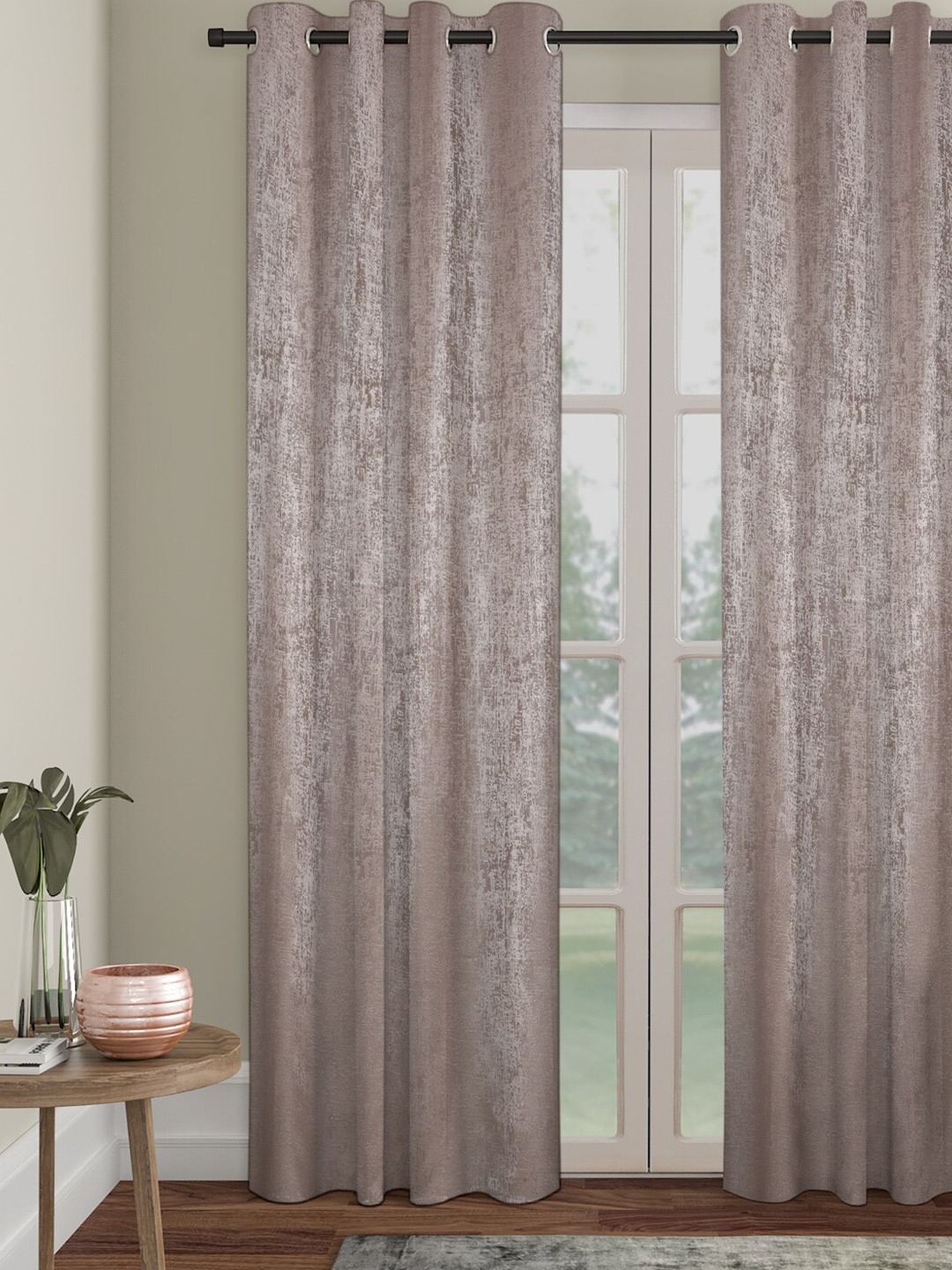 SOKNACK Brown Black Out Long Door Curtain