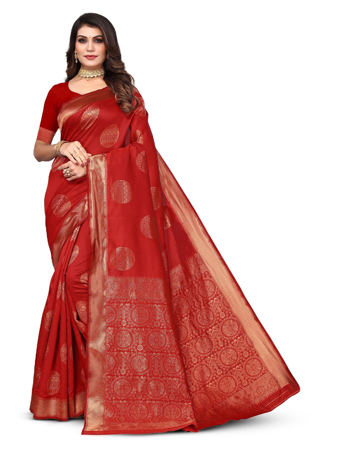 

Varanga Ethnic Motifs Woven Design Zari Banarasi Saree, Maroon