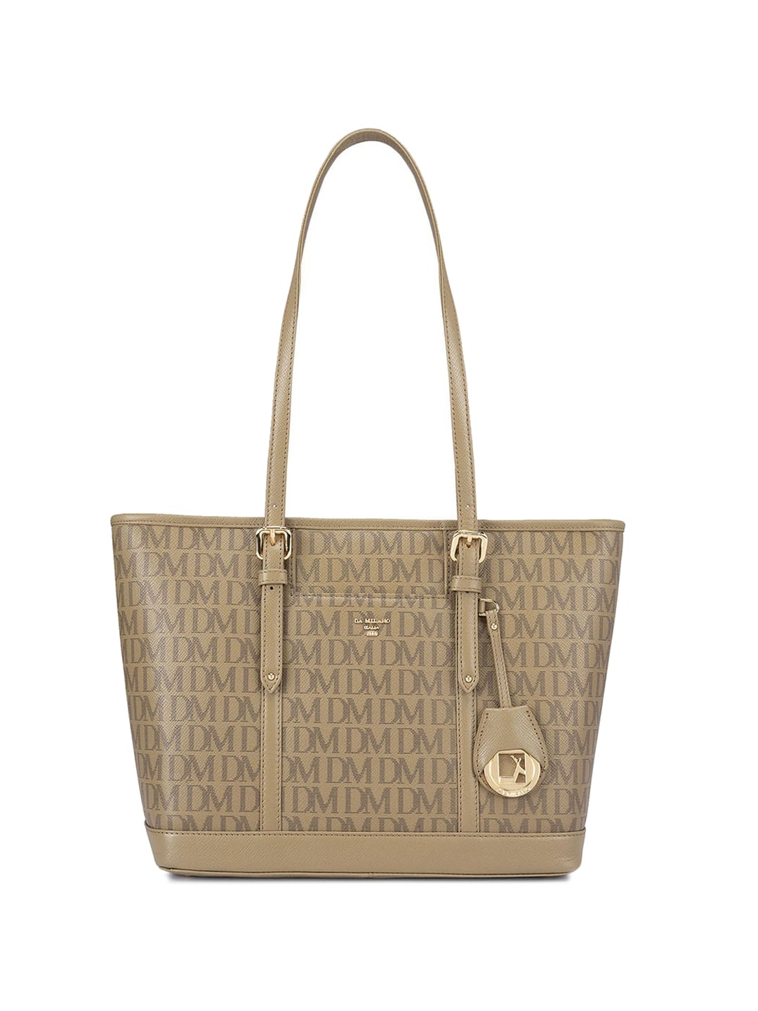 

Da Milano Textured Leather Structured Shoulder Bag, Green