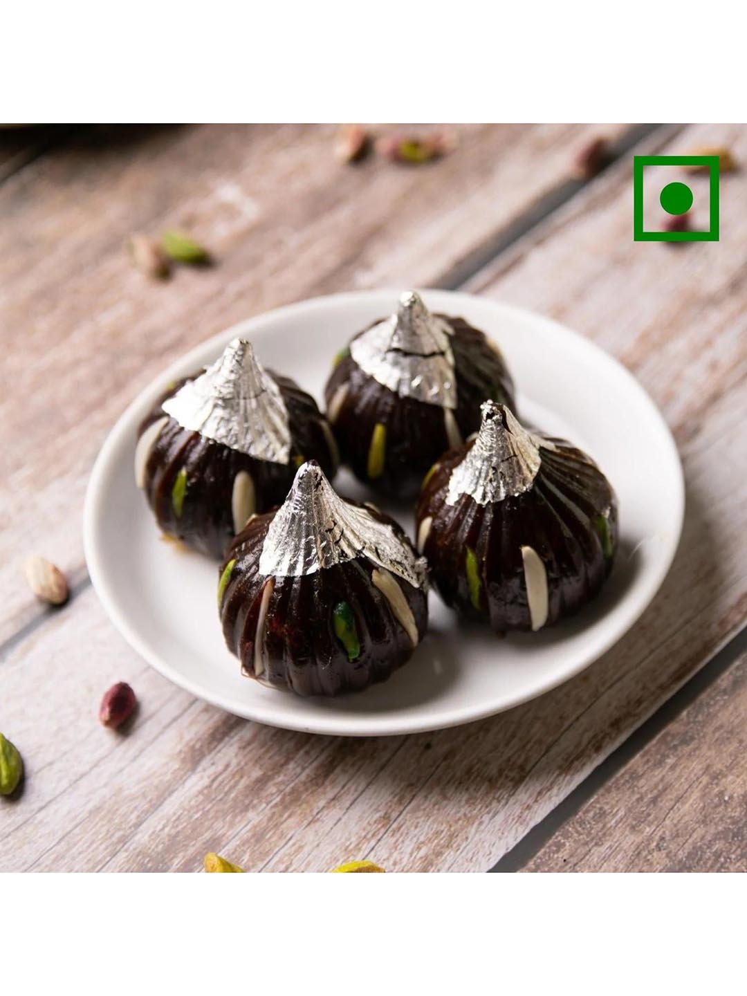 

The Baklava Box Chocolate Premium Modak Sweets - 500gms, Brown