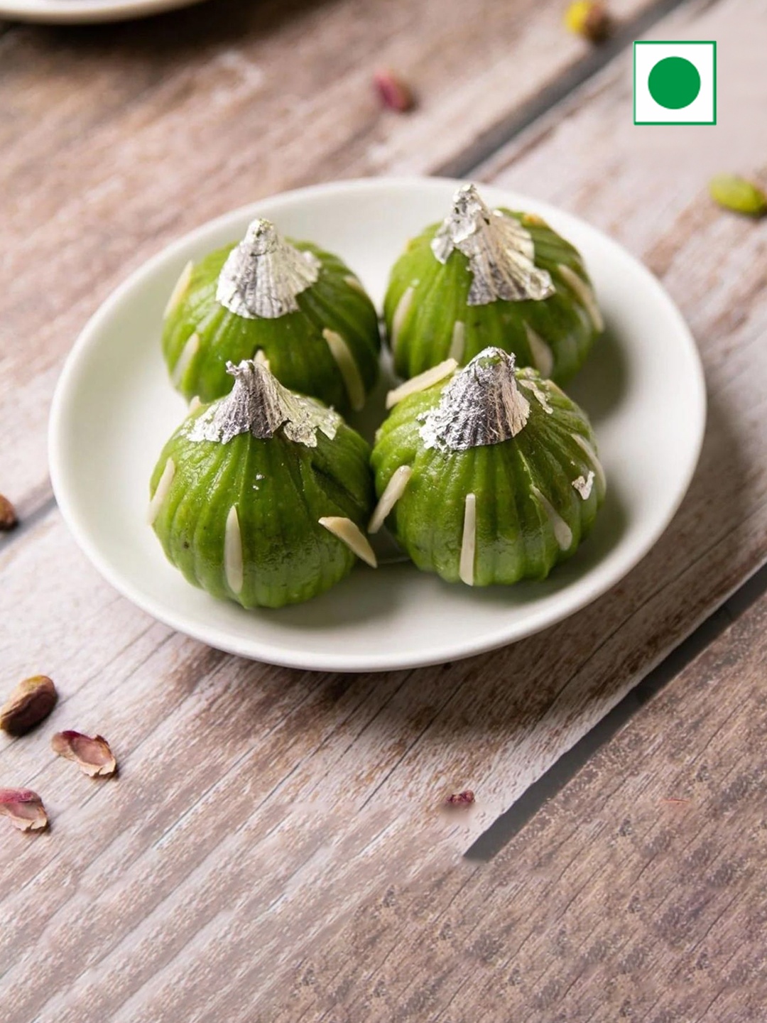

The Baklava Box Pista Modak Sweets-500gm, Green