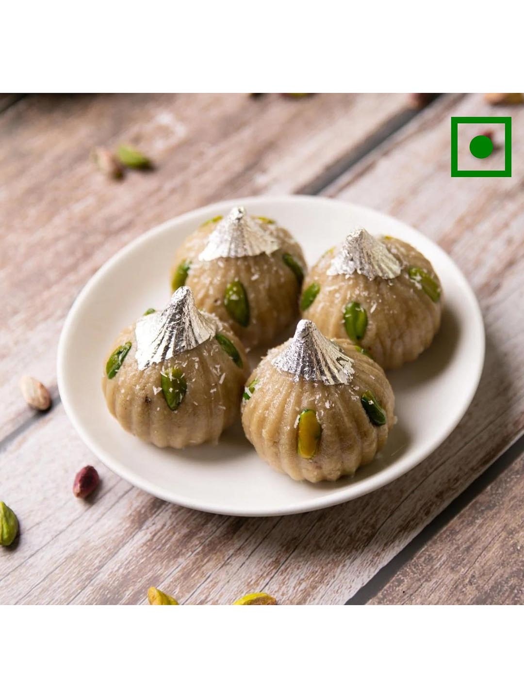

The Baklava Box Coconut Cashew Modak Sweets-500 gms, Beige