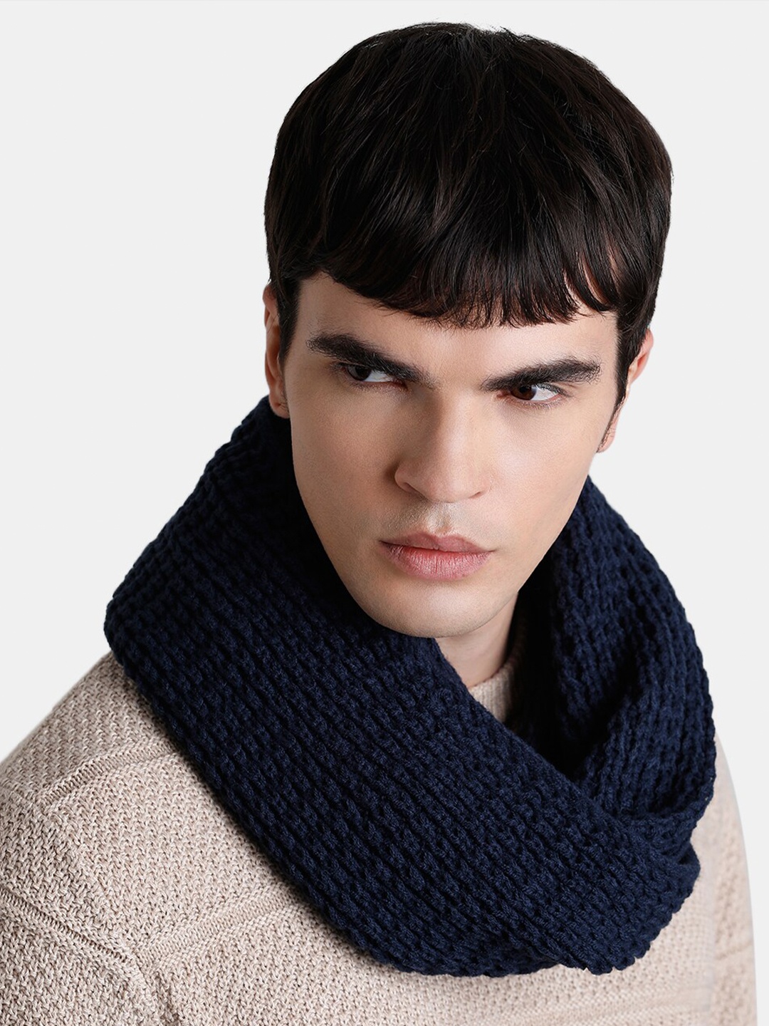 

Jack & Jones Men Acrylic Scarf, Navy blue