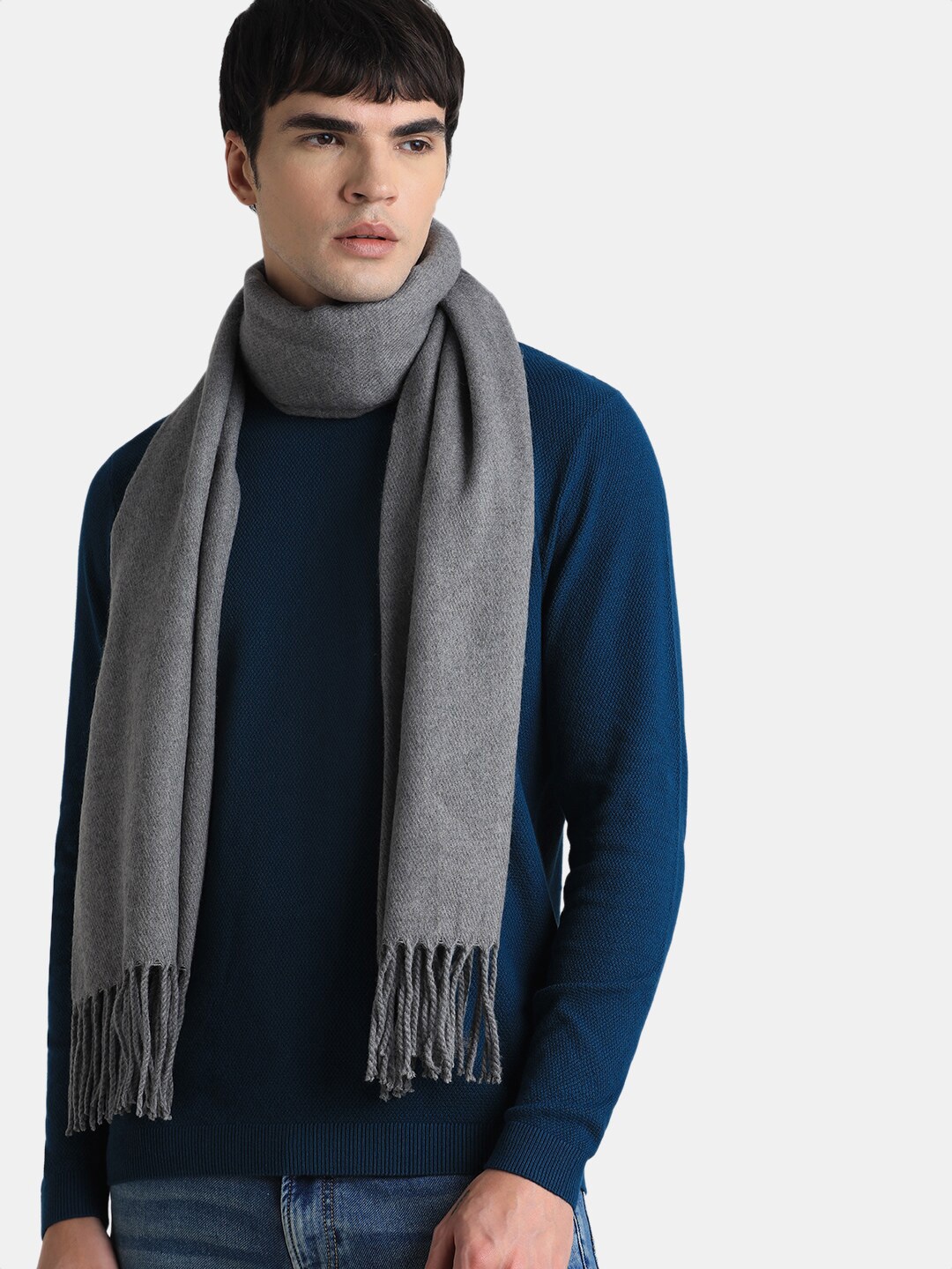 

Jack & Jones Men Acrylic Scarf, Grey