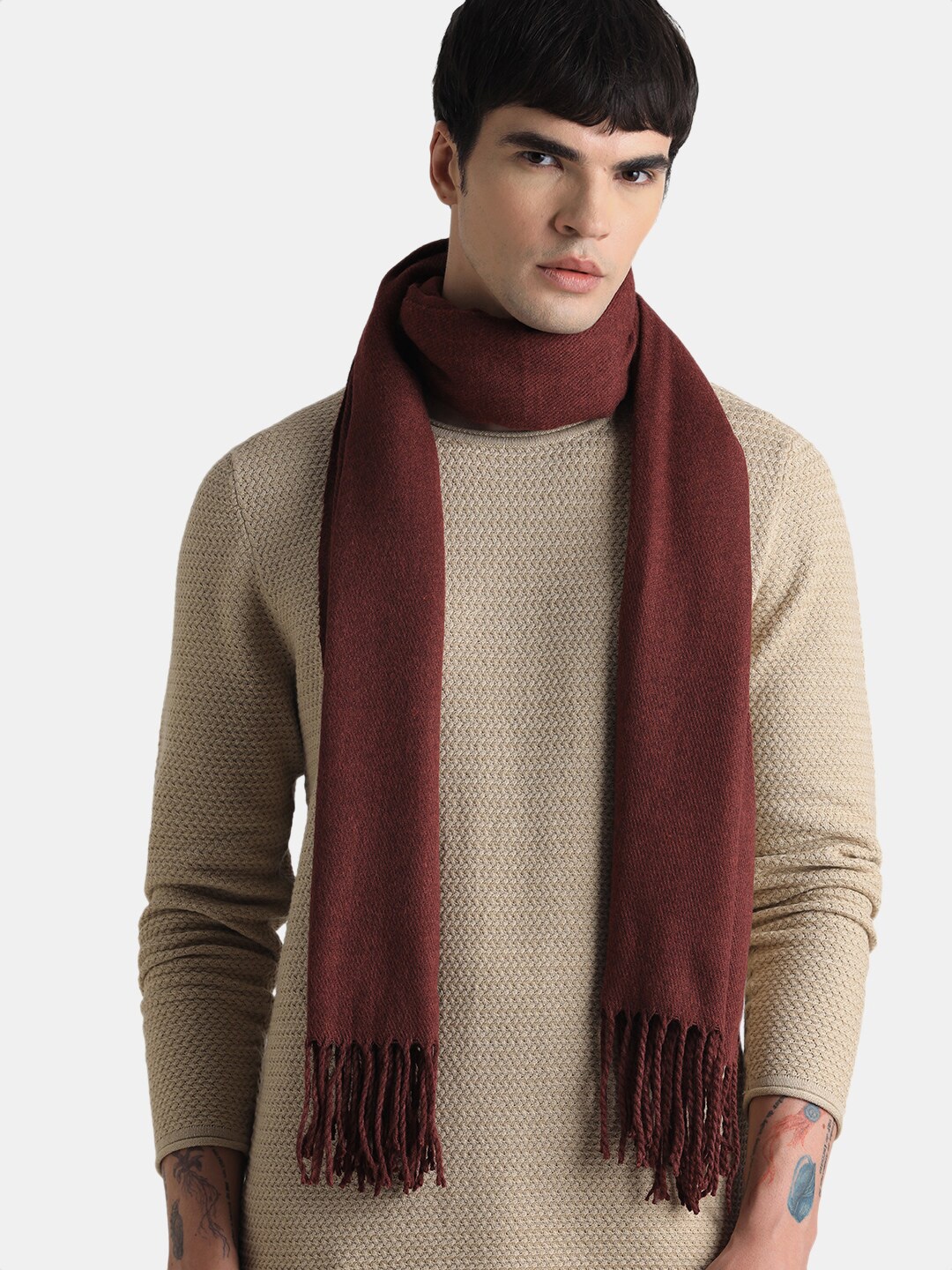 

Jack & Jones Tasselled Acrylic Scarf, Red