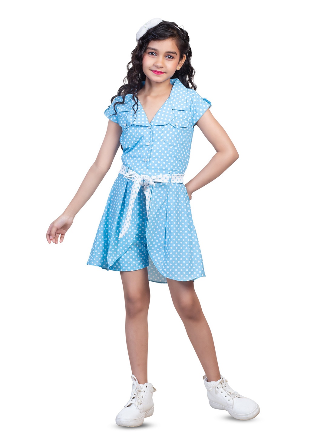 

YK Girls Print A-Line Dress, Blue