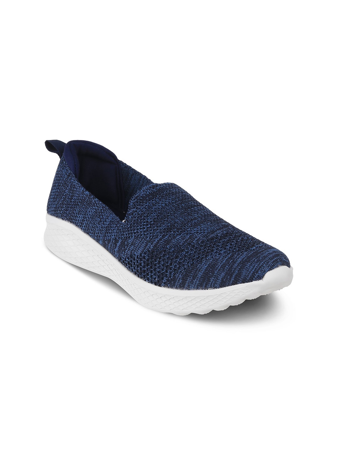 

PEPPER Women Textured Lightweight Mesh Slip-On Sneakers, Navy blue