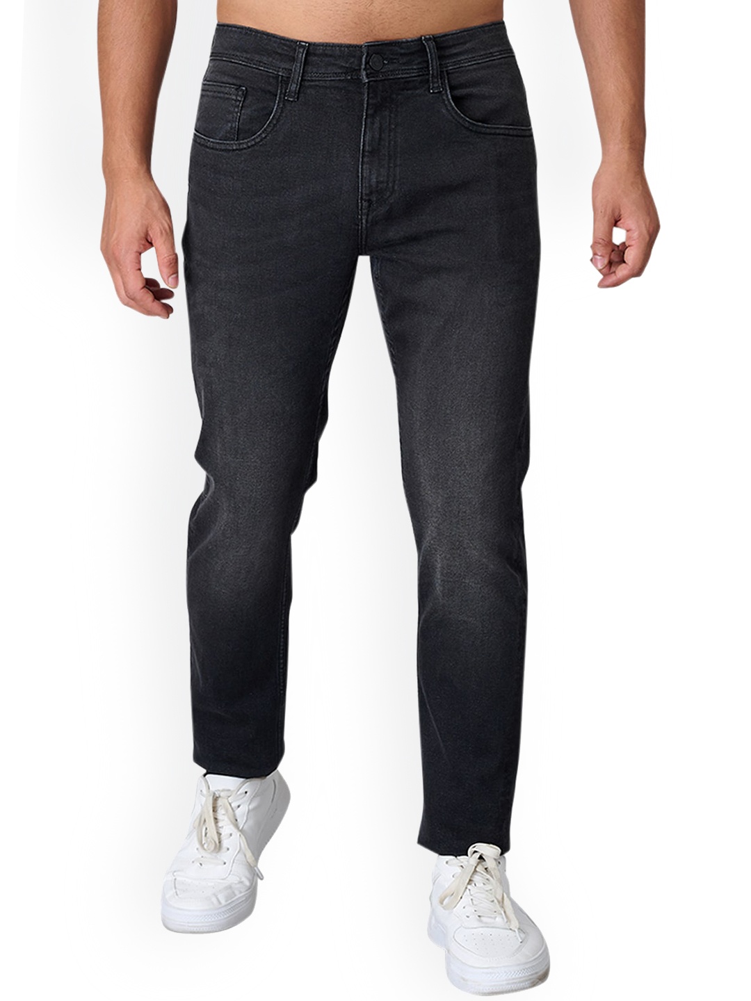 

Old Grey Men Skinny Fit Mid-Rise Clean Look Stretchable Jeans, Black