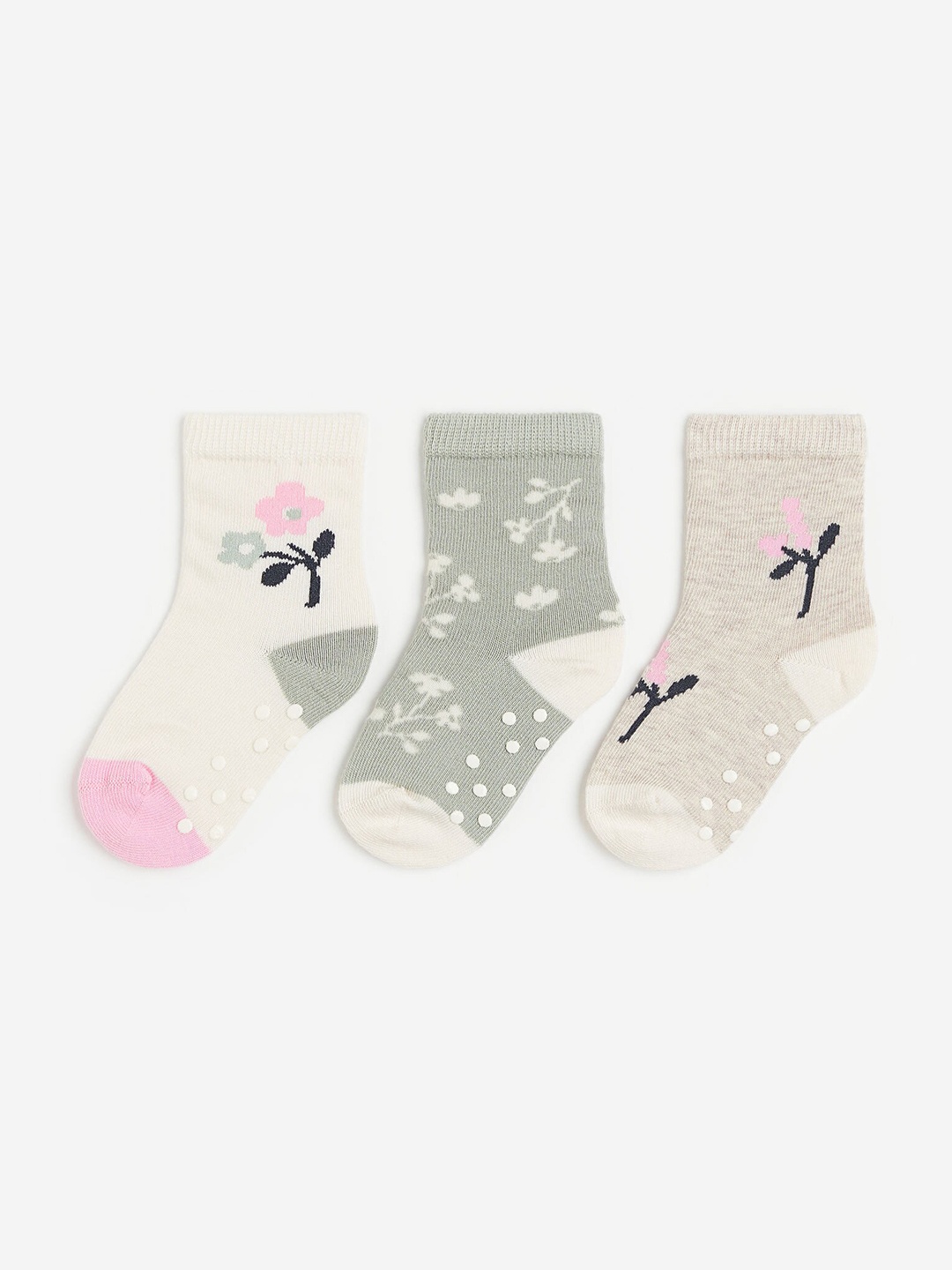 

H&M Boys 3-Pack Anti-Slip Socks, Green