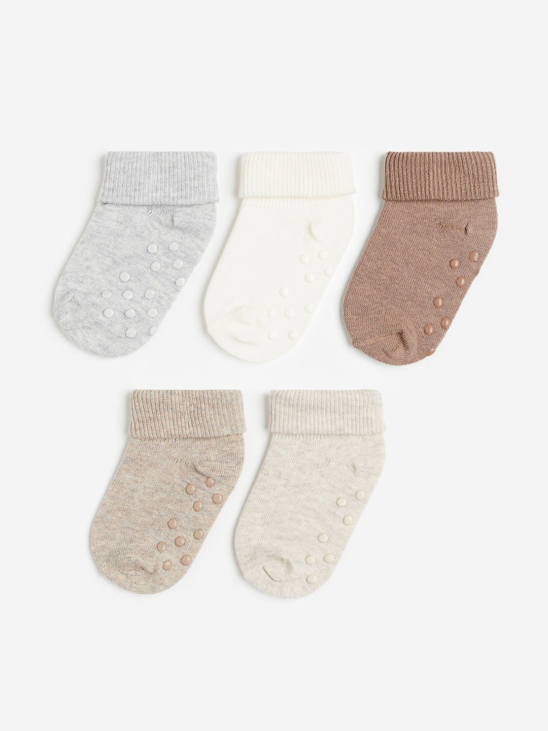 

H&M Boys 5-Pack Anti-Slip Socks, Brown