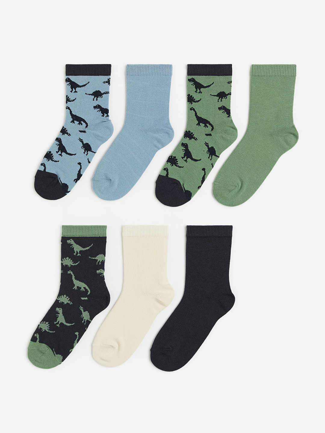 

H&M Boys 7 Pack Patterned Socks, White