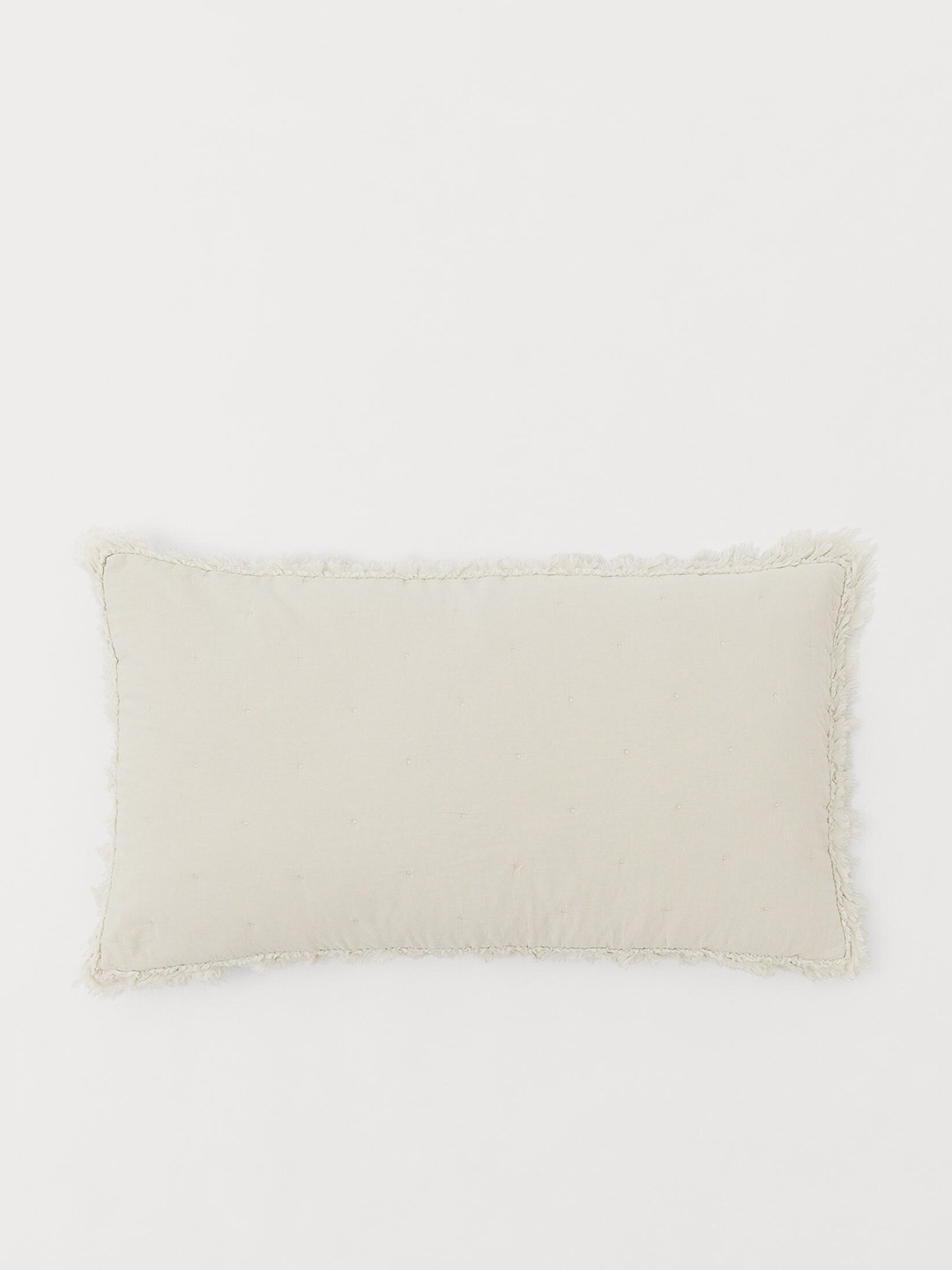 

H&M Beige Frill-Trimmed Cushion Cover