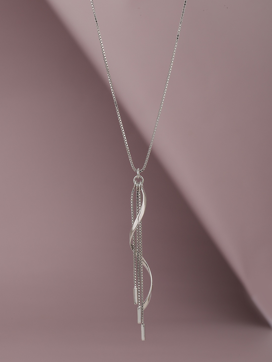 

Carlton London 925 Sterling Silver Cascade Waterfall Pendant & Chain with Rhodium Plating