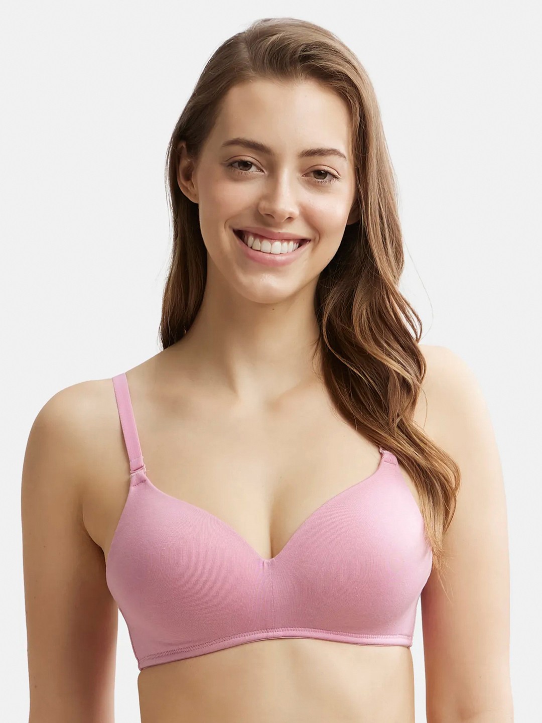 

Jockey Wirefree Padded Tencel Lyocell Elastane Full Coverage Multiway T-Shirt Bra-JW11, Pink