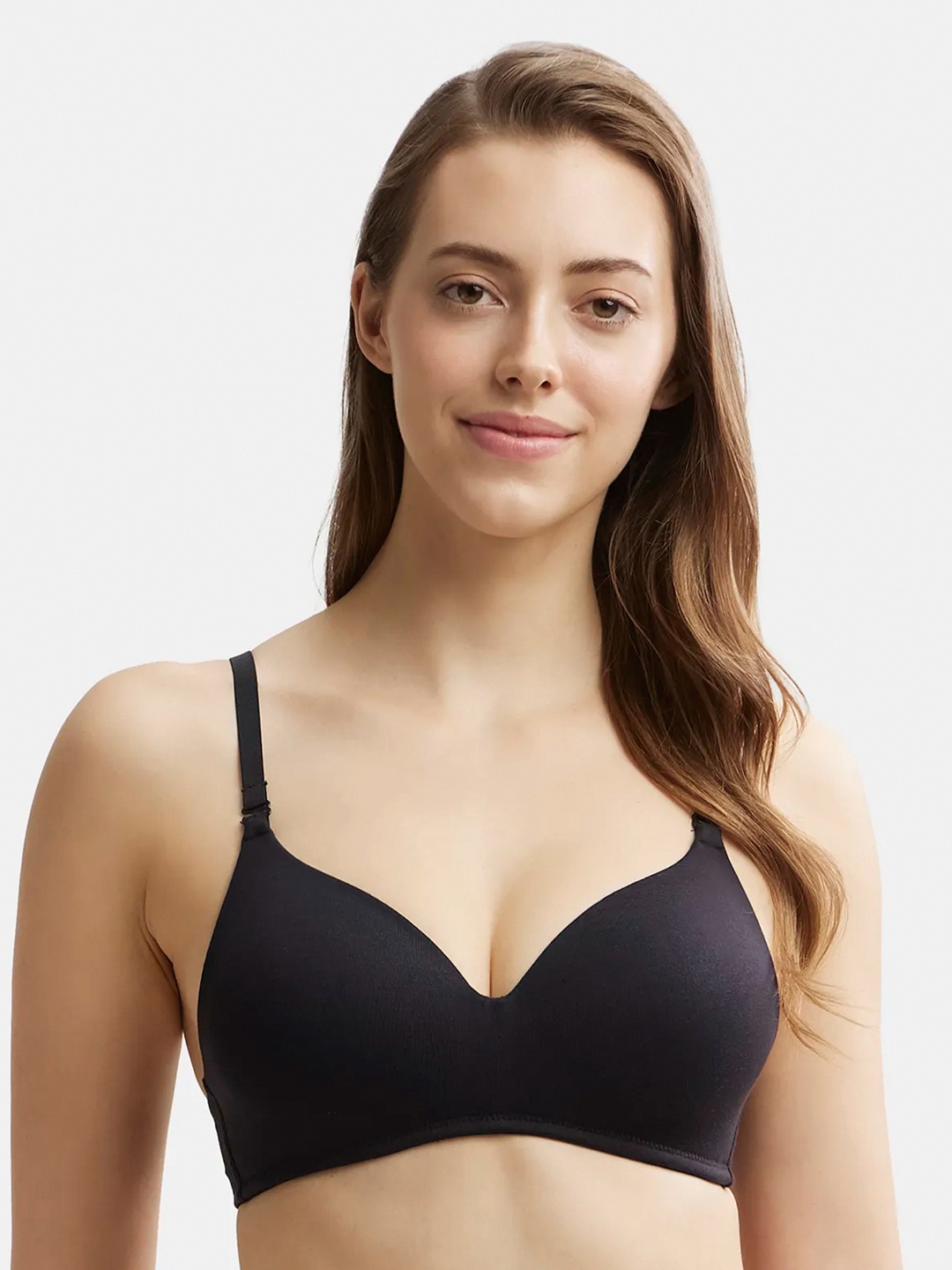 

Jockey Wirefree Padded Tencel Lyocell Elastane Full Coverage Multiway T-Shirt Bra-JW11, Black